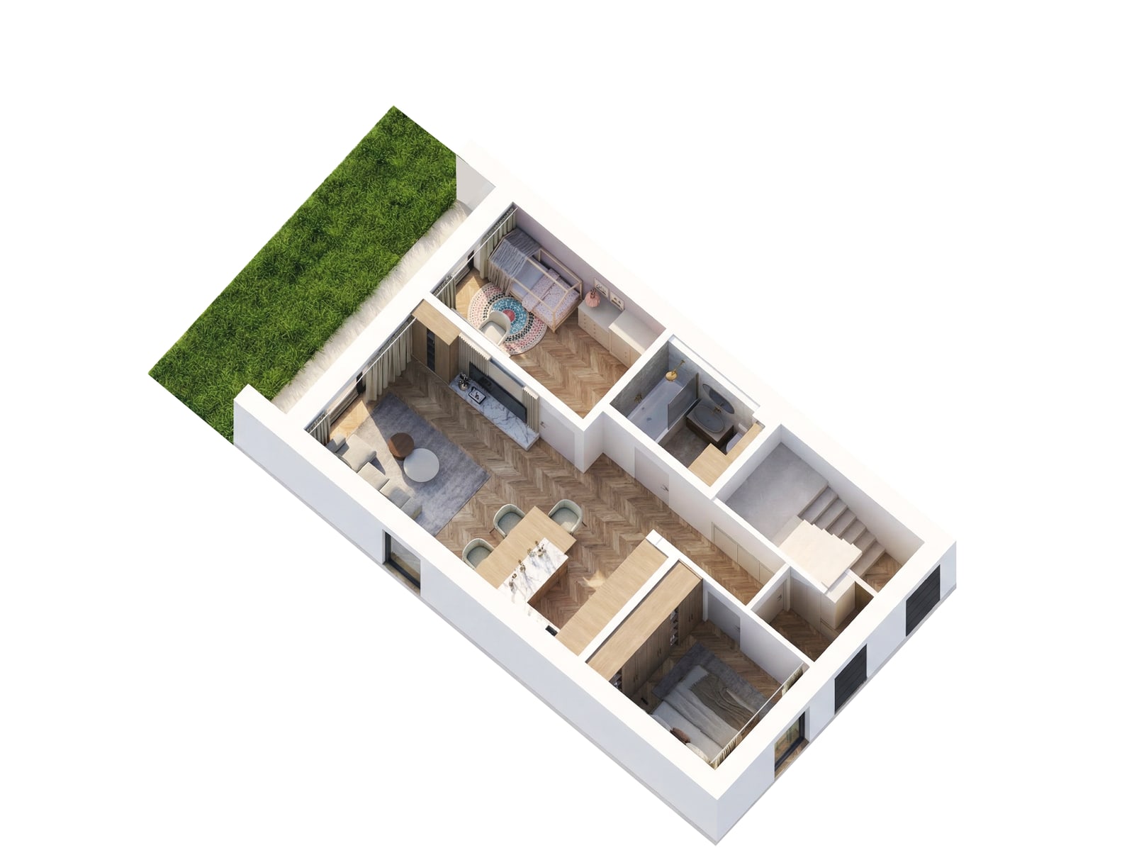 Pierwsze ujęcie wizualizacji 3D mieszkania 1