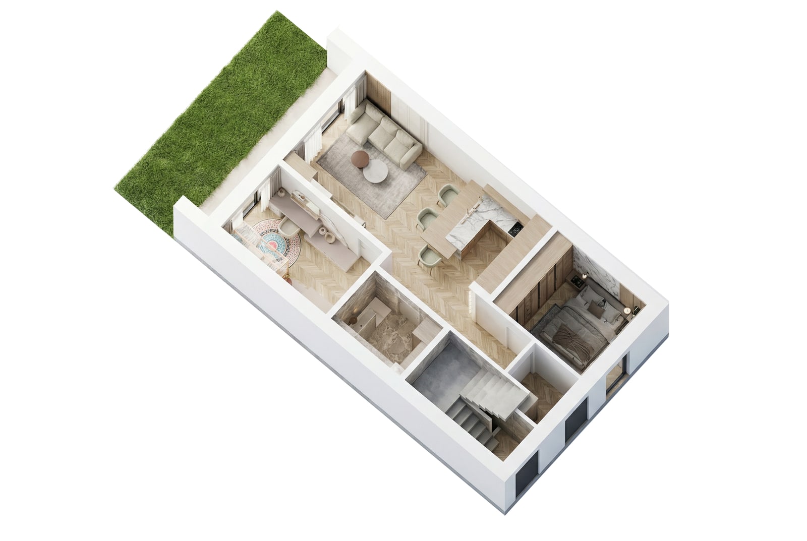 Pierwsze ujęcie wizualizacji 3D mieszkania 2